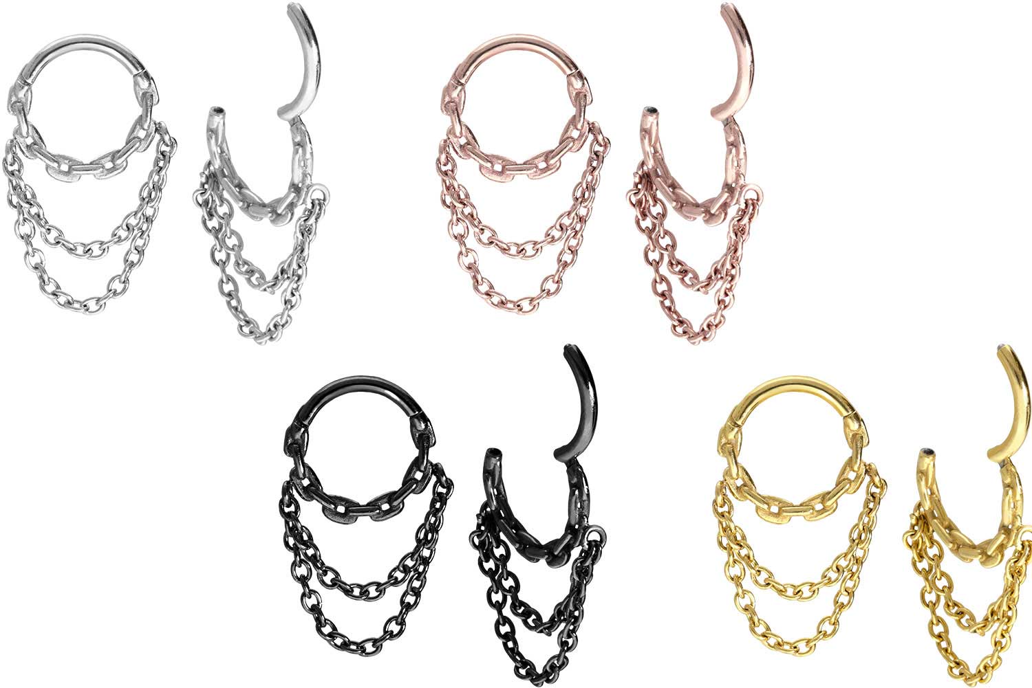 Piercing-Ring Aus Chirurgenstahl – Segmentring-Clicker Für Septum, Nase, Ohr (12 Mm, Silber)